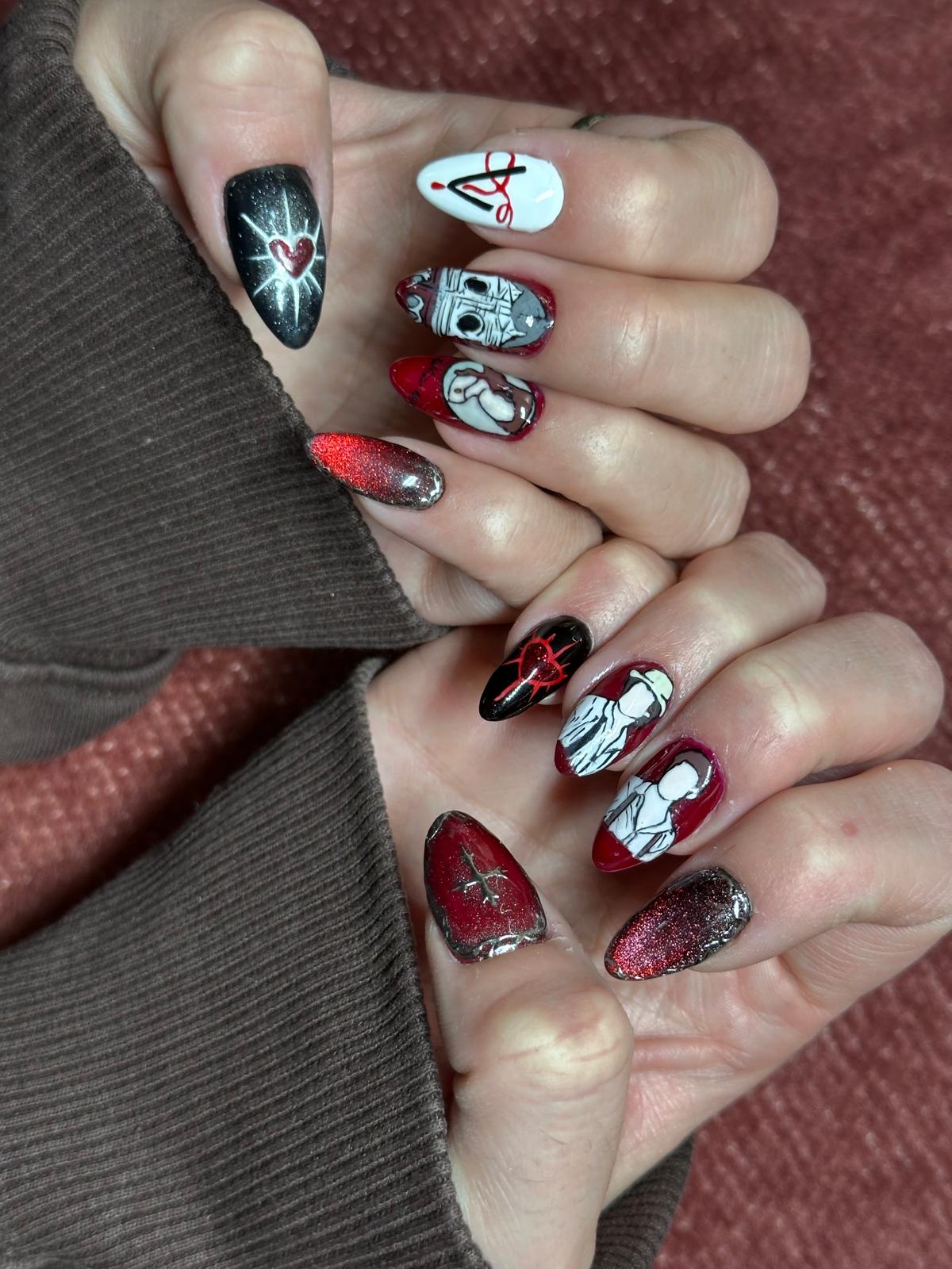 Nail art rouge et noir